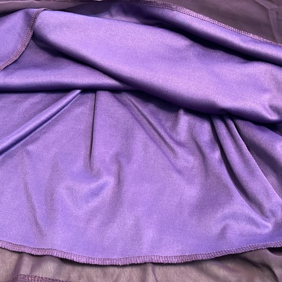 Nemidor Dress Top See-Thru Purple Belt Short Sleeve Floral Cocktail Size 20 - Picture 4 of 9